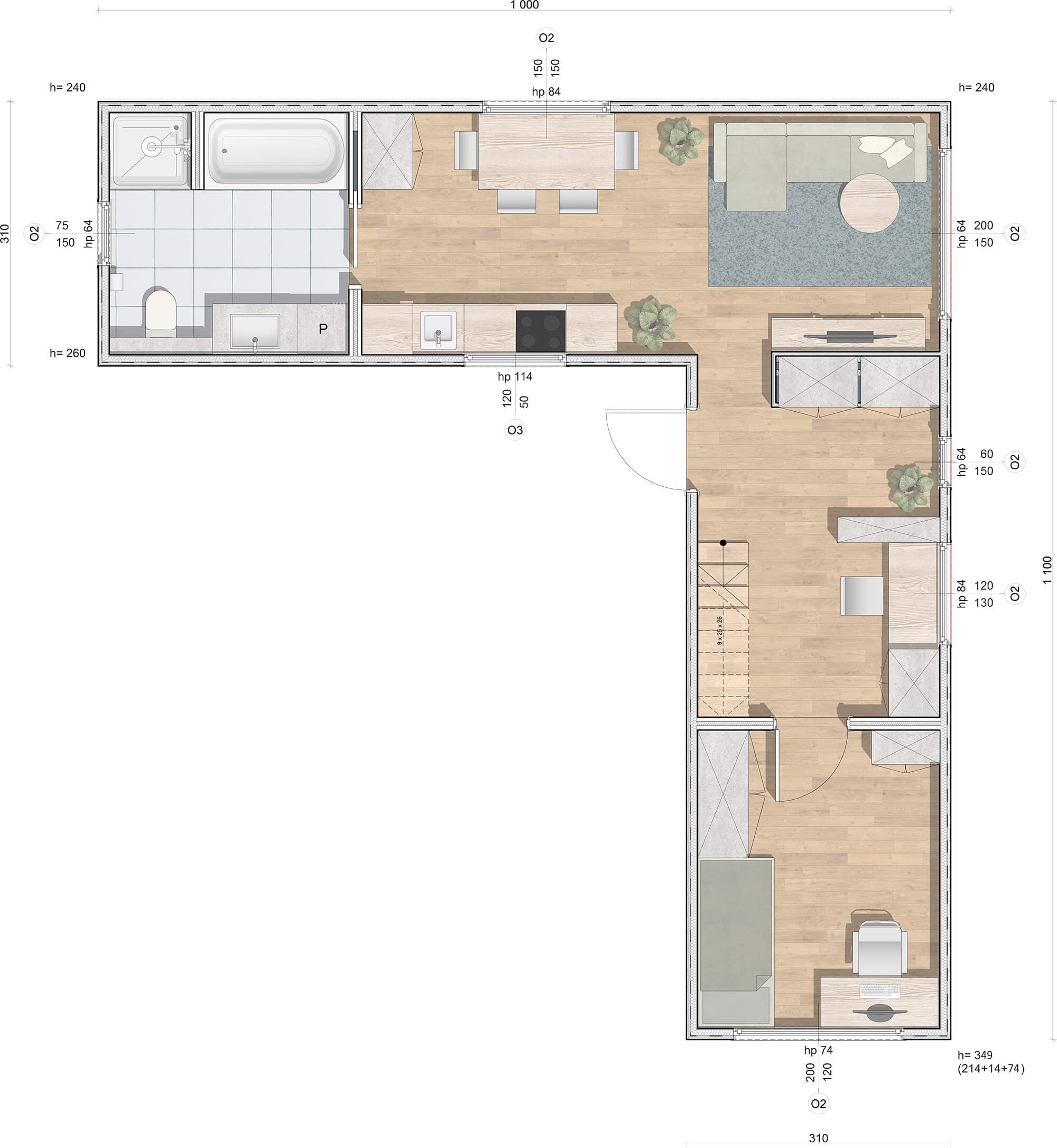 Modulhaus Ast - Grundriss